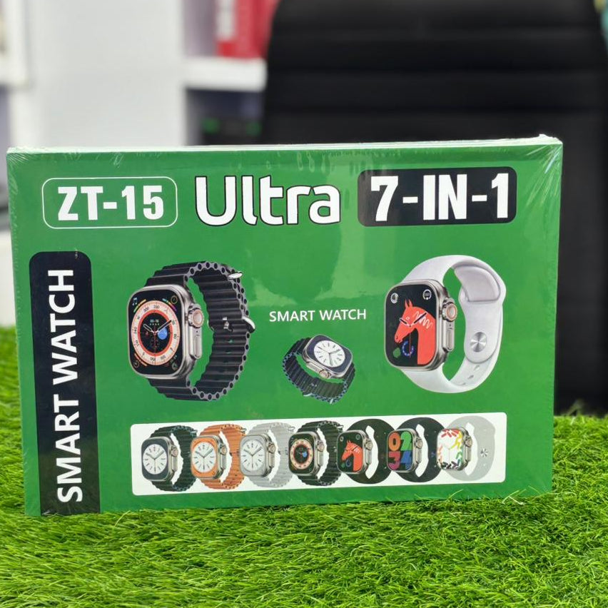 ZT-15 Ultra 7-in-1 Smartwatch Set | 49mm Titanium Case | 7 Designer Straps | Bluetooth Calling & Health Suite