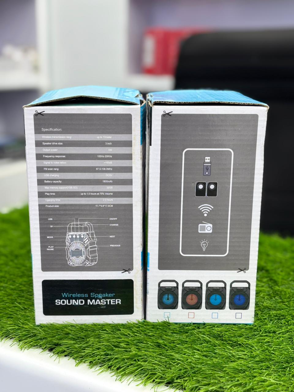 GTS-1338 Portable 4" Wireless Bluetooth Party Speaker with RGB LED Lights